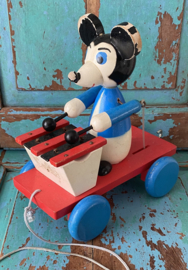 Houten trekkar  “Mickey Mouse”