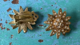 Vintage strass oorbellen