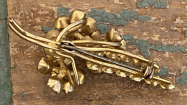 Vintage broche met heldere strass