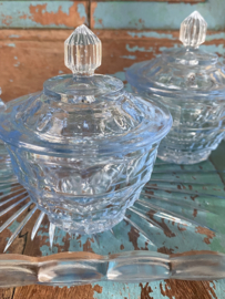 Blauw glazen kaptafelset