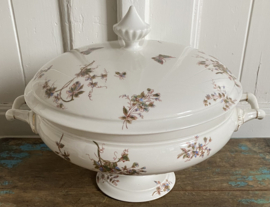 Grote hoge dekschaal “Vlinders~Vogels~Bloemen”