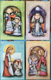 Vier vintage prentjes
