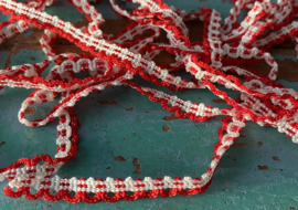 Rood-wit smal band  (300cm)