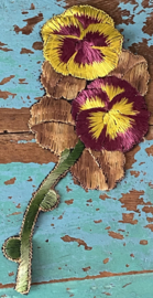 Viooltjes textielapplicatie