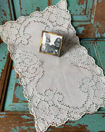 Gebroken wit rechthoekig kleedje  41x25cm