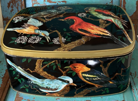 Groot blik met vogels