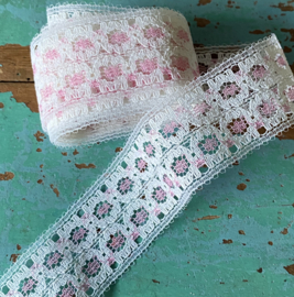 Wit en roze  (200cm)