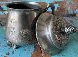 Zilvertinnen Art Nouveau suikerpot