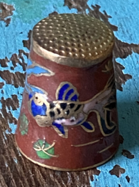 Cloisonné vingerhoed met visjes