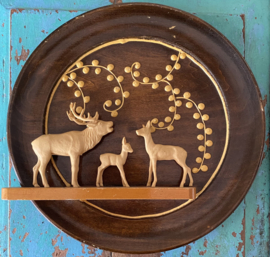 Houten wandbord met herten