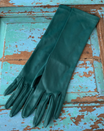 Donkergroene lange handschoenen