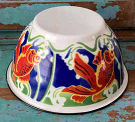 Emaille schaal met visjes