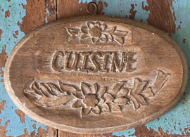 Frans houten bordje “Cuisine”