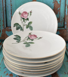 Bordjes met roze roos