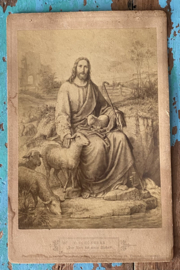 Oude afbeelding op karton