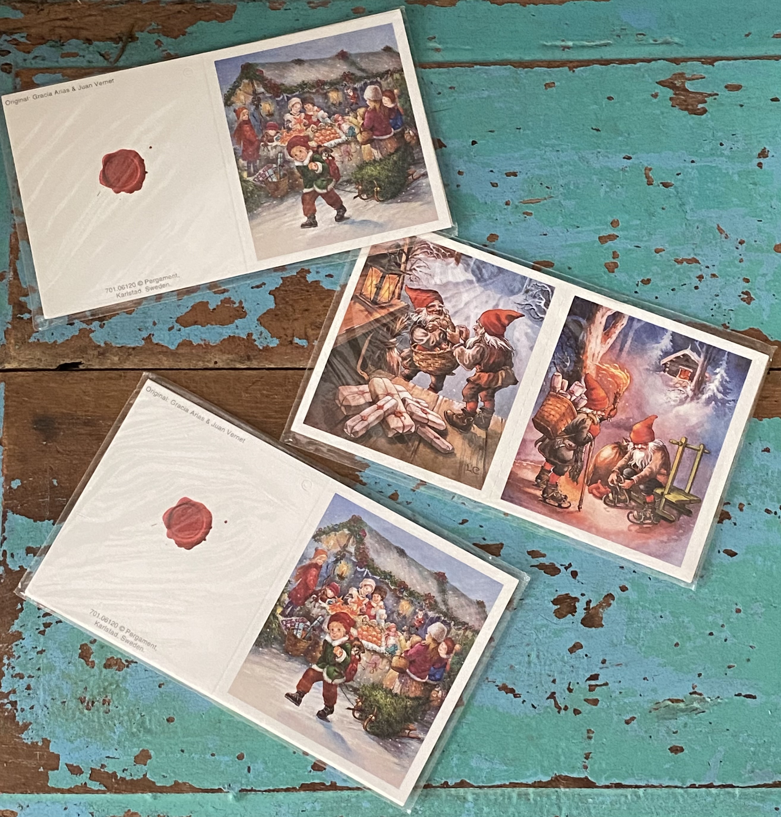 Drie pakjes Zweedse kerstkaartjes