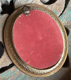 Oud ovaal metalen lijstje