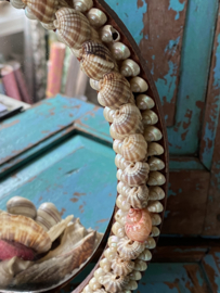 Franse vintage schelpen spiegel