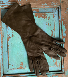Donkerbruine vintage handschoenen