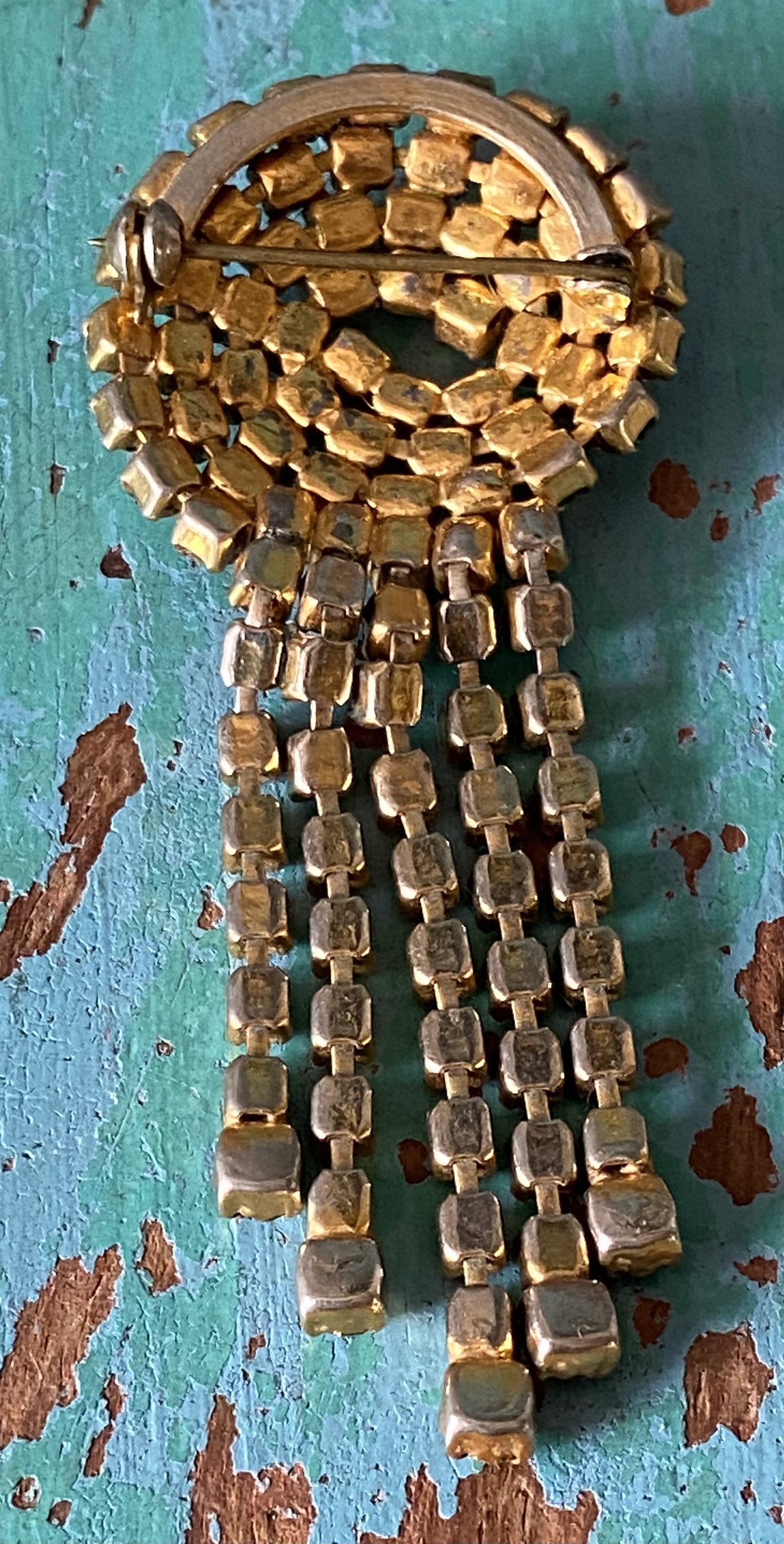 Groene strass broche