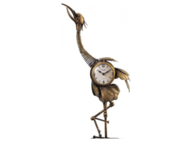 M&N Woondecoratie | Kraanvogel klok brons - 34x78 cm
