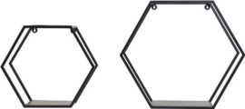 Light and Living | Wandrek S/2 max - 59x25x51 cm - HUAL mat zwart