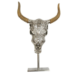 Mars & More | Schedel Stier op standaard aluminium/hout – 60 cm