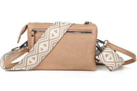 Camel crossbody en schoudertasje Naarden