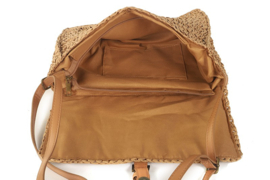 Camel gevlochten tas/crossbody