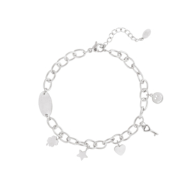 Armband met bedels zilver