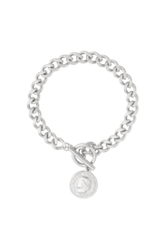 Schakelarmband coin zilver