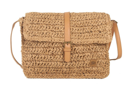 Camel gevlochten tas/crossbody