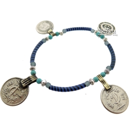 Flip Flop Bracelet Coins Blue