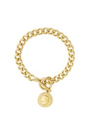 Schakelarmband coin goud