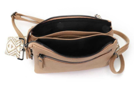 Camel crossbody en schoudertasje Naarden