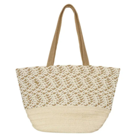 Grote strandtas beige