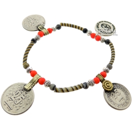 Flip Flop Bracelet Coins Caramel