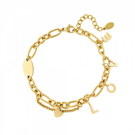 Armband chunky LOVE - goud