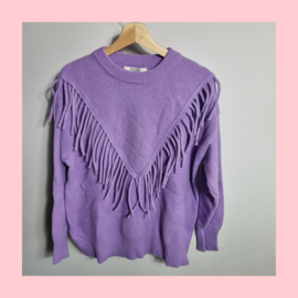 Fringe sweater lila
