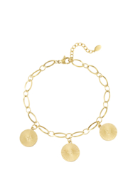 Armband 3 coins goud