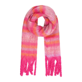 Winter scarf color striped rose