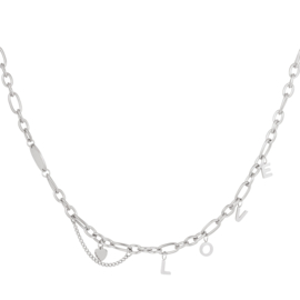 Ketting chunky LOVE - zilver