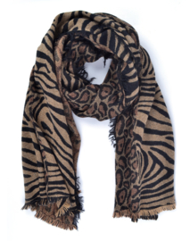 Sjaal met dierenprint Brown