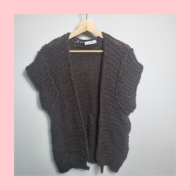 Knitted gilet donkerbruin