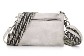 Licht grijs crossbody en schoudertasje Brussel