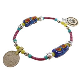 Flip Flop Bracelet Beads 'n Coins Multicolor