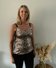 Pailletten singlet champagne
