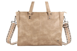 Taupe shopper/schooltas Veghel