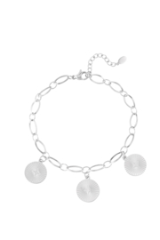 Armband 3 coins zilver