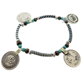 Flip Flop Bracelet Coins Black